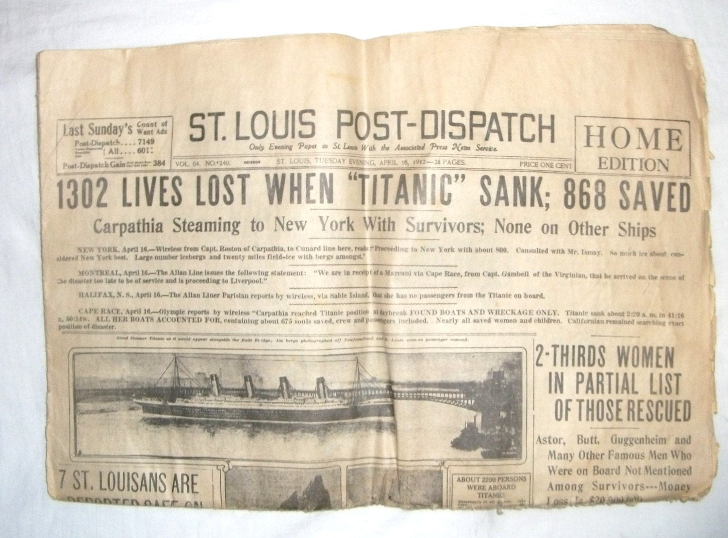ST. Louis Post Dispatch 1302 Lives lost When by DEBBIEMCOLUMBIA