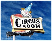 Clown Shoe Party - Route 66 Circus Room Restaurant Sign (Amarillo, Texas) - Fine Art Photograph. Route 66 Decor