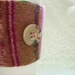 Coffee Sleeve Cozy PINK BROWN Felted Sweater Wool Cosy Upcycled by WormeWoole