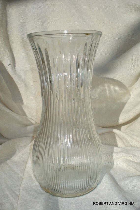 Items similar to vintage Hoosier Clear Glass Vase 4087A on Etsy