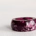 size 6 purple eco resin ring with metallic silver flakes