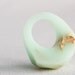 mint size 5 eco resin faceted ring with goldleaf