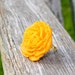 Pumpkin Peony. 34mm Marigold Cabochon on a Gold Adjustable Ring.