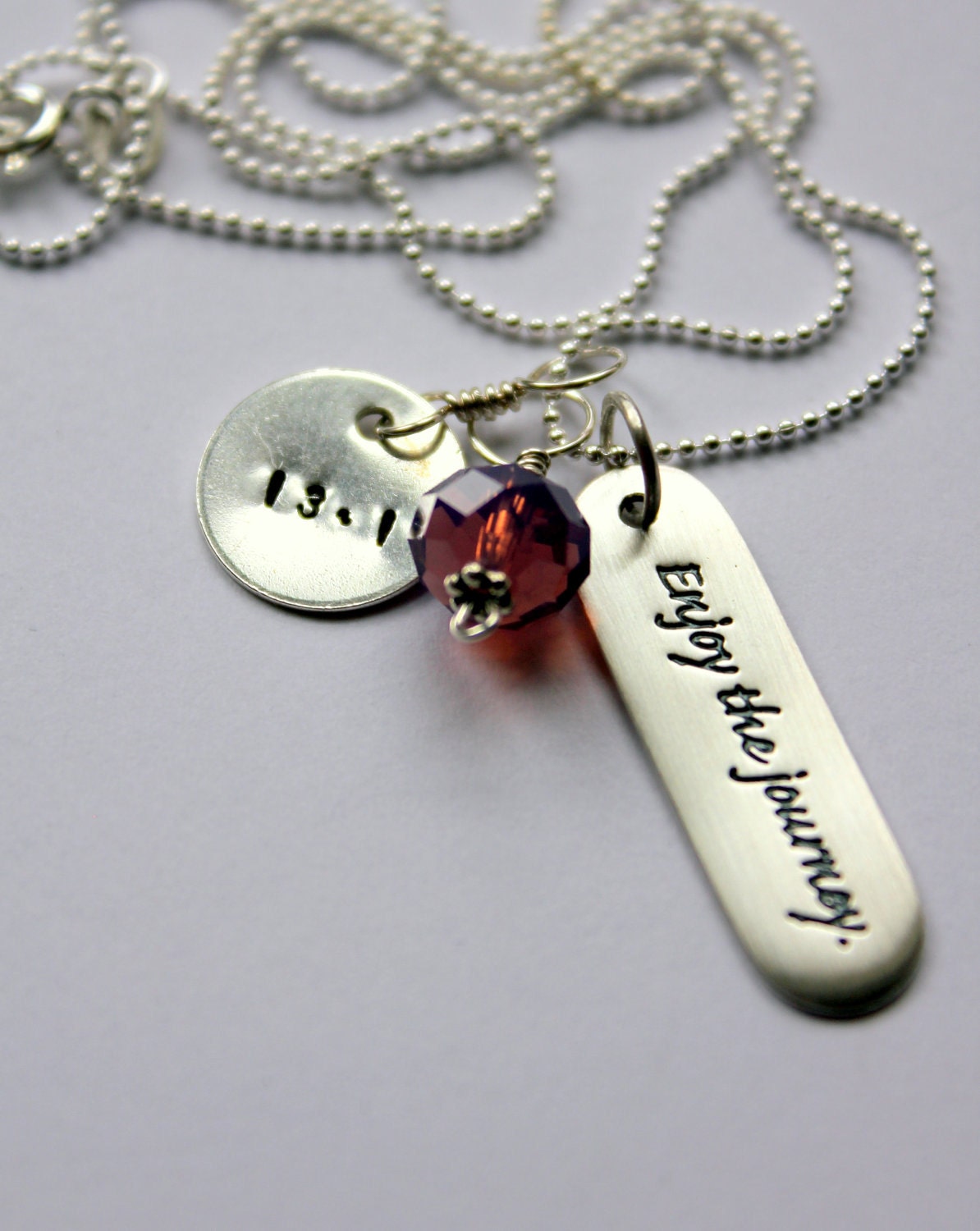Runners Necklace Half Marathon Personalized Quote Running
