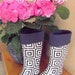 JERSEY KNIT Rain Boot LINERS, Navy Cuff and Sock, Perfect for Rainy Days, Backyard Gardening, Springtime, Anytime
