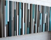 Wood Wall Art - Reclaimed Wood Art Queen Headboard - Wood Sculpture