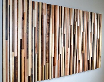 Wall Art - Wood Sculpture Queen Headboard or Wall Art - Lines - 36 x 64