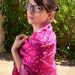 silk Scarf Neck woman fuschia lovely accesories Recycled Silk Sari... FASHION SCARF RF