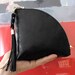 Leather Q-bag clutch / zipper pouch / bag organizer / wristlet in black eco tanned calfskin