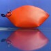 Leather zipper pouch/ bag organizer / cosmetic bag in orange red cow leather and purple zipper