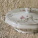 Antique Czech Ironstone Covered Serving Dish Casserole-Pink Flowers