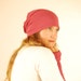 Hat - Slouchy Boho - Women - Warm Cozy Pink Wine - Organic Cotton Clothing - Eco Friendly
