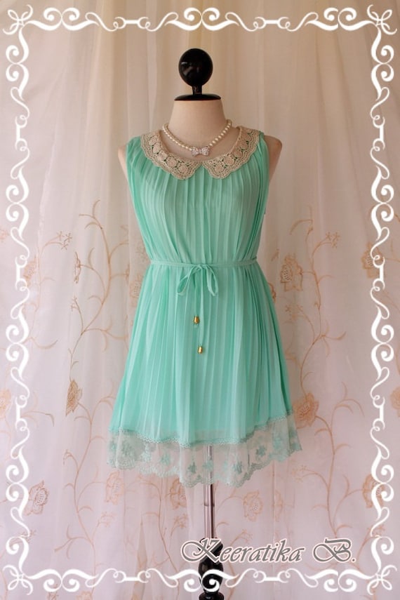 Kiss Beautiful Pastel Mint Blue Pleated Dress Gorgeous 