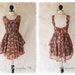 LIMITED A Party Limited - Cocktail Prom Party Dinner Wedding Night Dress Burgundy Lace Gold Floral With Black Lined Deep Back Bow Tie
