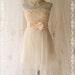 Princess Of The Night Cocktail Dress - Soft French Cream Toned Wedding Prom Party Cocktail Night Dress Romance Tutu Skirt Floral Fabrics