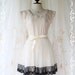 Lady In Tokyo - Sweet Light Vanilla Cream Girly Dress Round Neck Two Layers Skirt With Tutu and Black Lace Party Wedding Cocktail