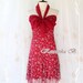 Princess Jasmine lV - Cocktail Wedding Prom Party Dancing Beach Hawaii Dress Burgundy Indian Gritter Lace Halter XS-S