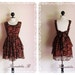 A Party Limited - Fantastic See Through Brown Fabrics Velvet Black Floral Deep Back Bow Tie Party Prom Wedding Bridesmaid Cocktail Dress