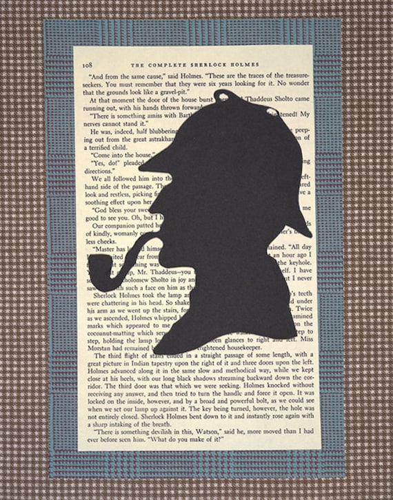 Sherlock Holmes Silhouette Print by thepaperpear on Etsy