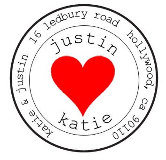 Items similar to 24pcs Custom Heart address labels on Etsy