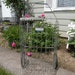 Vintage Flea Market folding shopping cart , tri fold vintage wire basket Wire Wheels