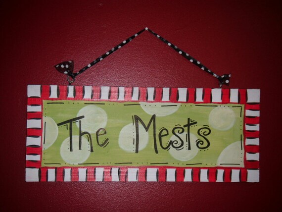 Wooden Family Name Door Sign by laura611 on Etsy