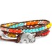 the Lucky Elephant Sundance Leather Wrap Bracelet - Double Wrap with GOOD LUCK ELEPHANT