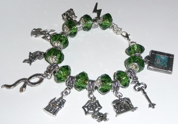 Harry Potter Slytherin Pandora Style Charm Bracelet 30% OFF