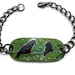 Moss Birds on a Wire plaque bracelet - Patina and Embossed by Hand VINTAJ Blank