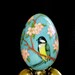 Birds on a blossoming tree. Goose egg. Pysanka.