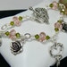 Charm Bracelet Hearts and Roses Pink