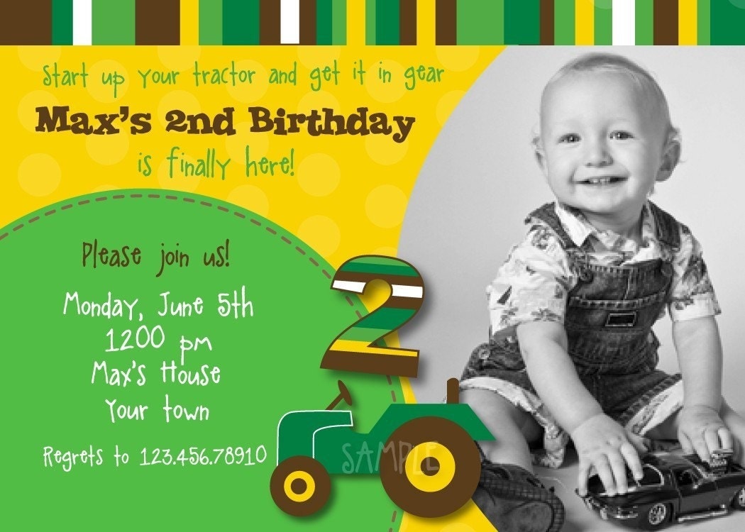 Handmade John Deere Birthday Invitations 8