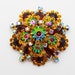 Vintage Brooch Watermelon Rivoli Rhinestones