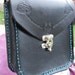 Medieval Belt Pouch Black with Celtic Hearts, Free Shipping, SCA, LARP, Ren Faire