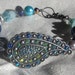 SALE The "Lisa V. " peacock and Gemstone Bracelet with Pearls and Swarovski and Chinese Crystals on gunmetal silverTAGT