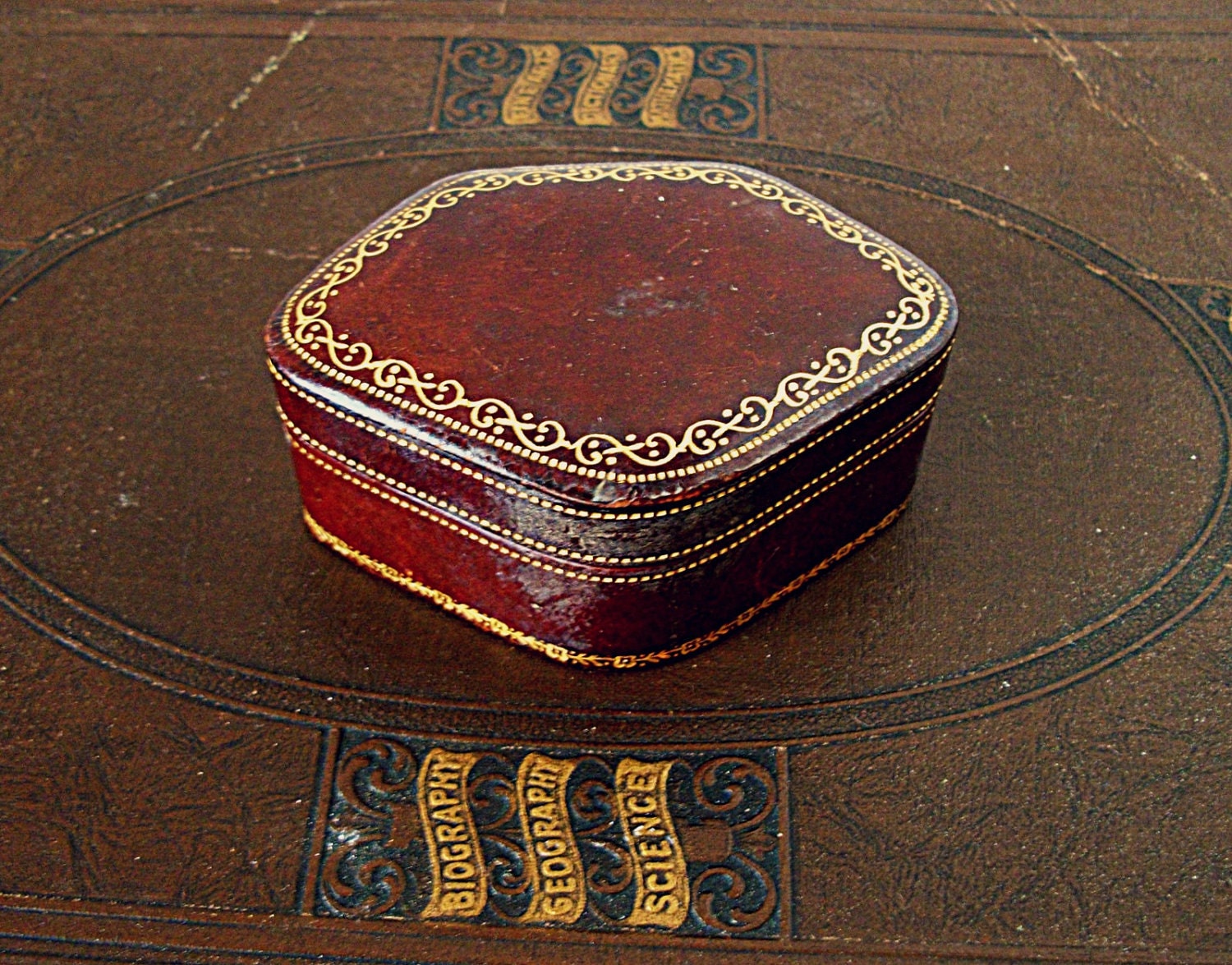 Vintage Leather Jewelry Gift Box Made in Italy by