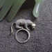 Vintage 2" Tall Goldtone Clear Rhinestone AFJ Signed Taiwan Cat