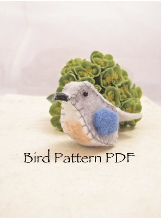 Felt Bird pin pattern PDF