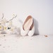 Soft leather ballet flats. White Lilies.