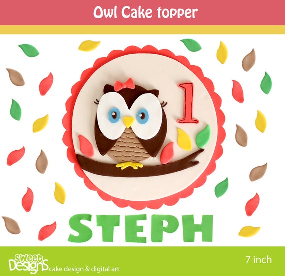 Items similar to Fondant owl cake topper on Etsy