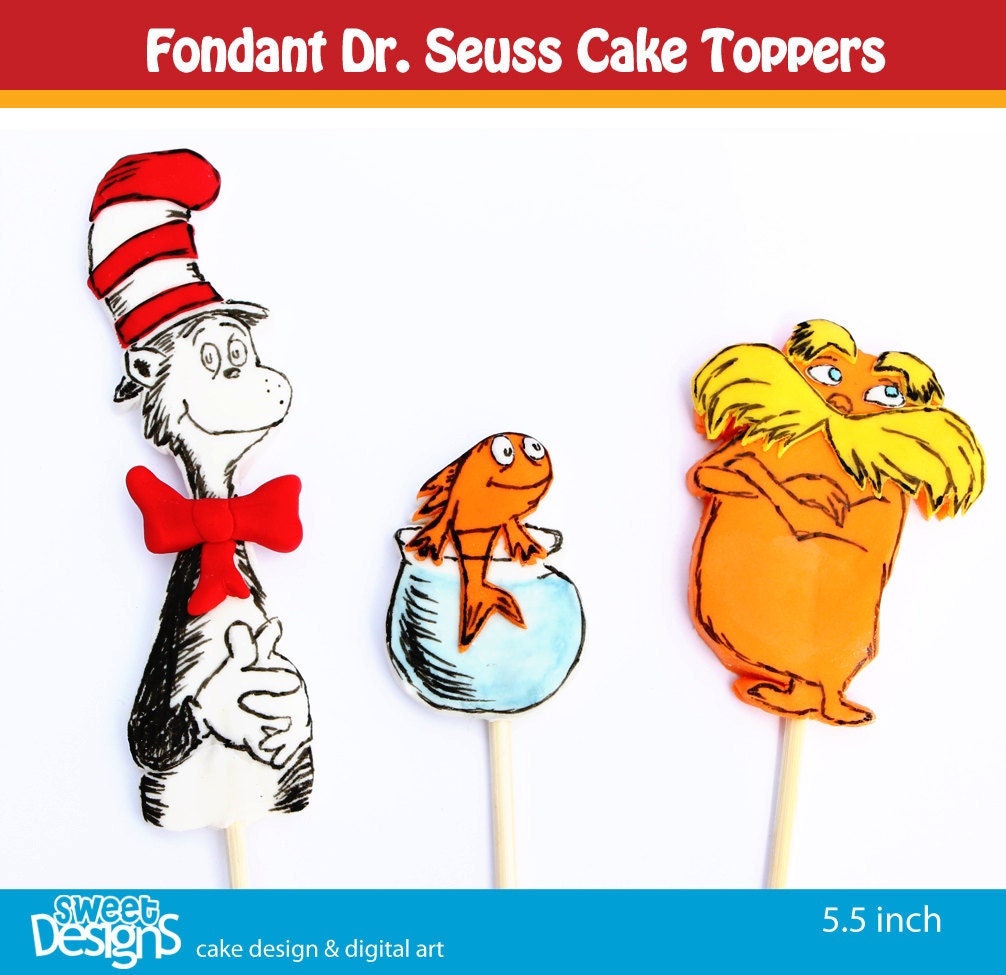Fondant Dr. Seuss cake toppers