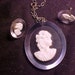 LOVELY Lucite Cameo Necklace & Earrings VINTAGE