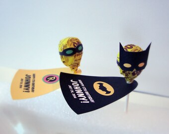 Super Hero Inspired Personalized Lollipop Favors DIY PRINTABLE file