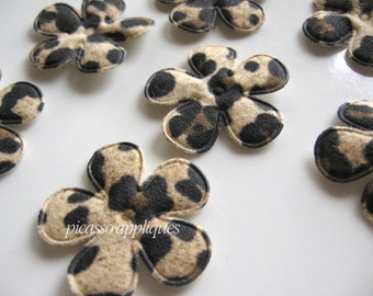 5 Leopard Print padded appliques embellishments
