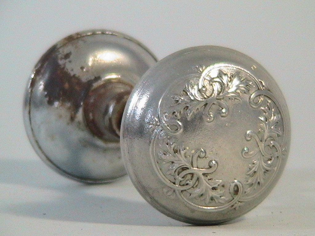 Vintage Door Knob Antique Silver Door Knob Intricate Design