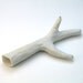 White unglazed porcelain mini branch, faux twig, faux bois
