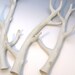 Hand-carved white porcelain faux bois branch 2 with 4 side branches