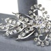 Vintage Rhinestone Brooch 1950s - Clear Rhinestones - Bling