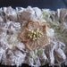vintage cuff...leather lace and vintage motif...free postage worldwide