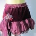 deep burgundy stretch velvet and lace mini/over skirt...